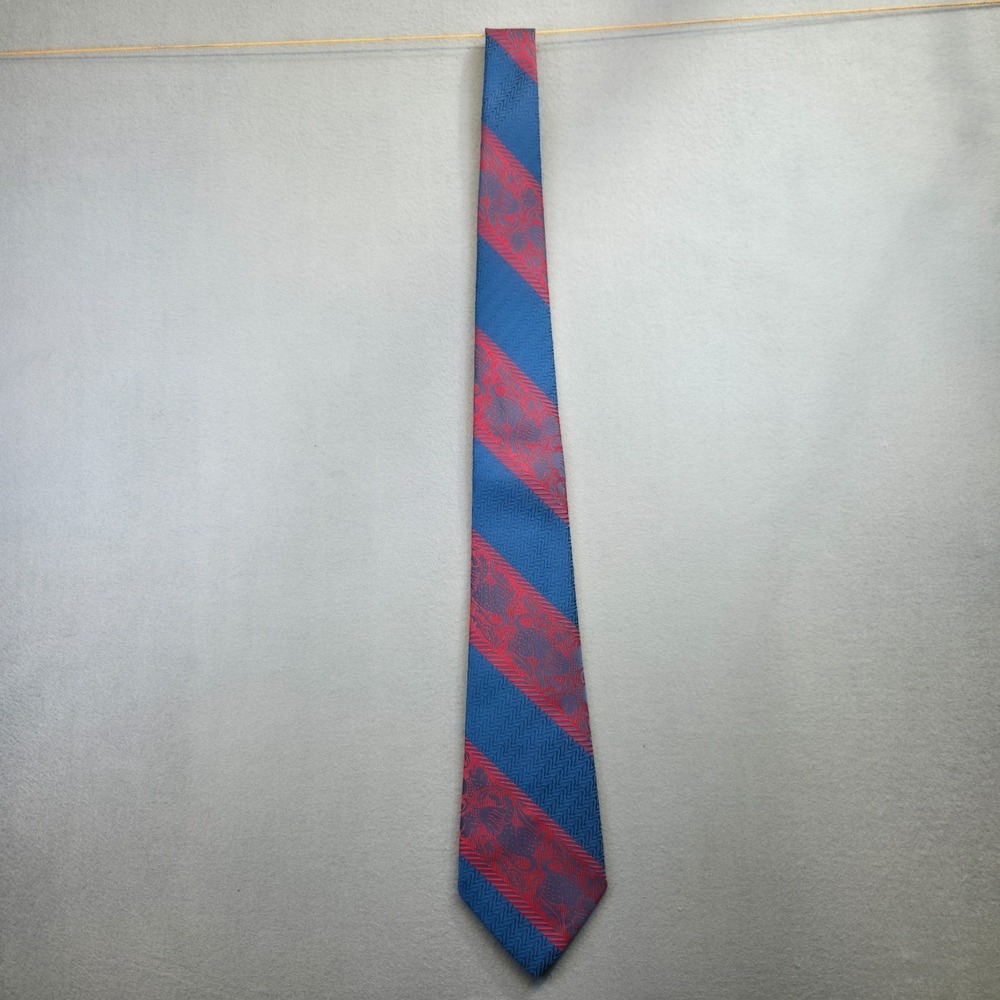 Vintage Trevira Men's Red & Blue Lion Polyester Fabric Neck Tie 4.25x56‎